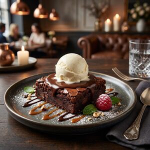 Fudge Brownie with Ice Cream